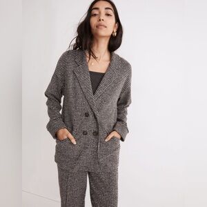 Madewell Brushed Knit Redford Blazer in Houndstooth Check XS
